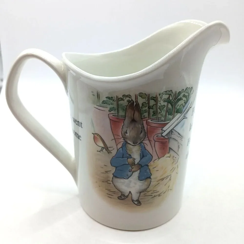 Vtg Beatrix Potter 10 Oz Cream Pitcher Peter Rabbit Wedgwood & Barlaston Etruria